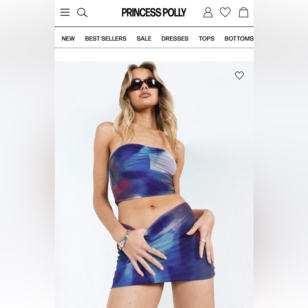 Princess Polly Selbie Set Blue Swirl